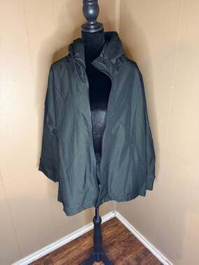 Terra SJ Apparel Olive Green Full Zip Hooded Windbreaker Jacket T4303